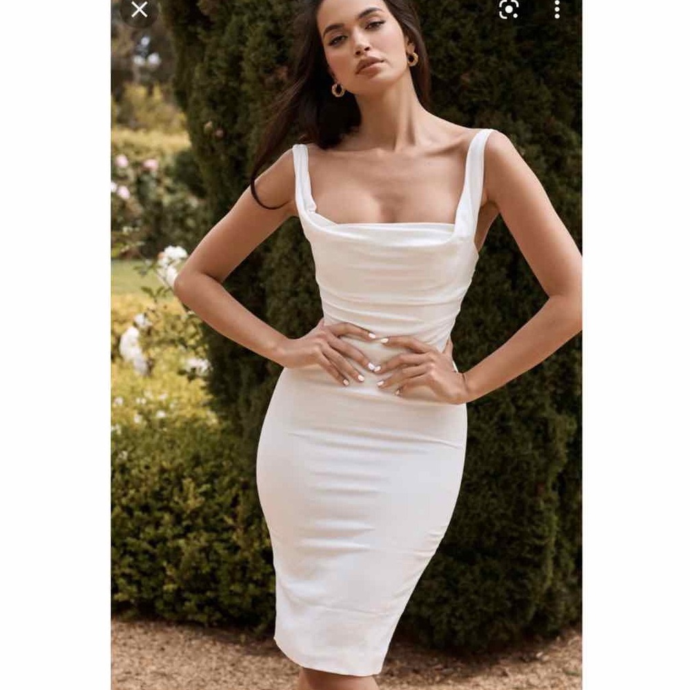 House Of CB 'Micaela' Ivory Draped Corset Dress